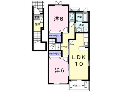 ミルフィーユ D棟(2LDK/2階)の間取り写真