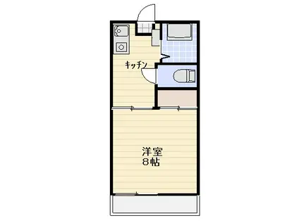 メルベール志朋(1K/1階)の間取り写真