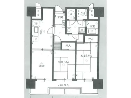 パレ菜園(3DK/7階)の間取り写真