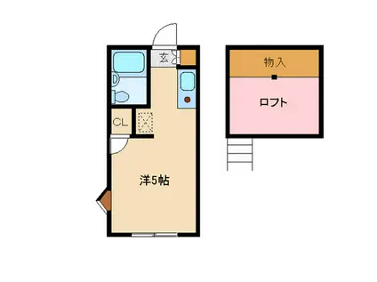 キャッスルハイツ天王台(ワンルーム/2階)の間取り写真