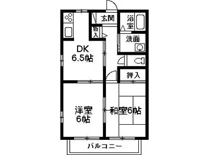 ベルハイツ(2DK/2階)の間取り写真