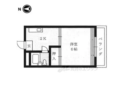 ハウスサンシャイン(1K/2階)の間取り写真
