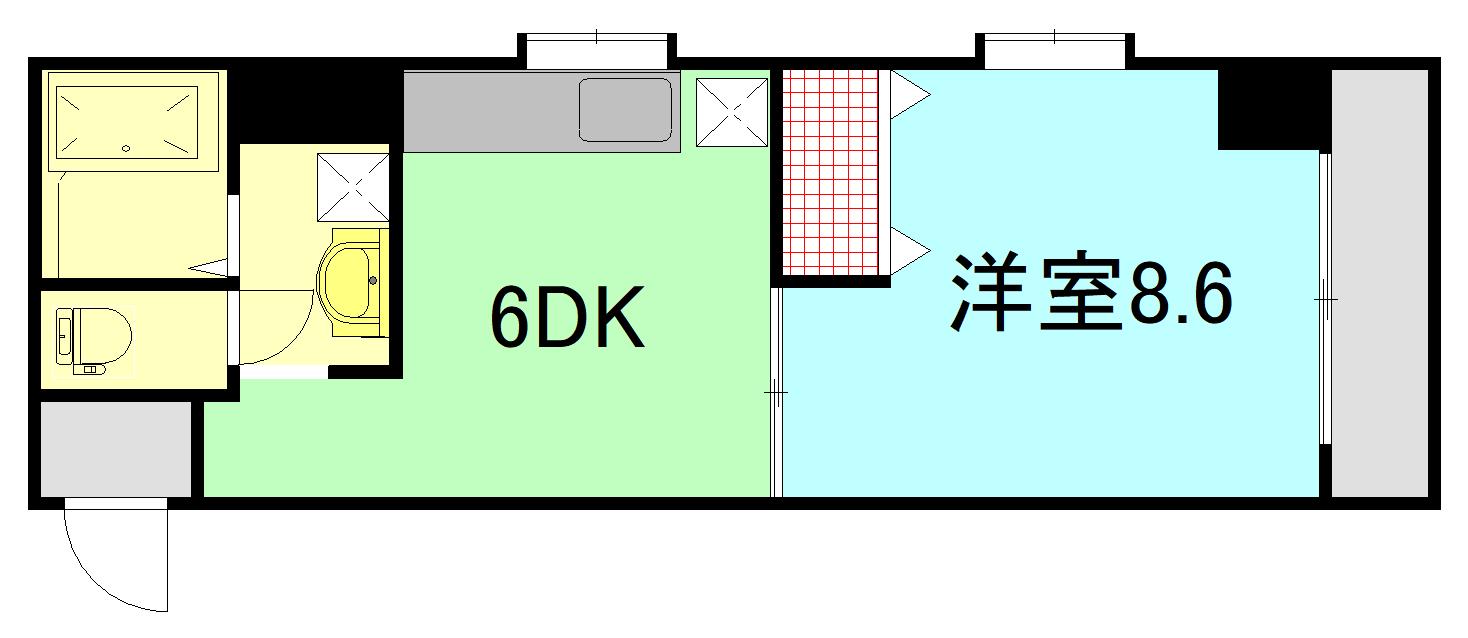 小西第3ビル(1DK/3階)の間取り写真