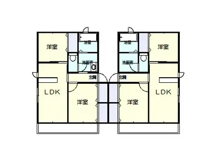 ハーベストコートB(2LDK/2階)の間取り写真