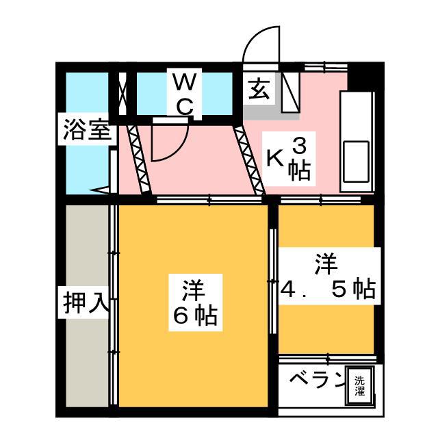 南陽ビル(2K/5階)の間取り写真