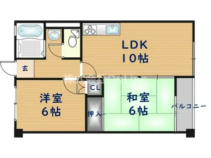 小阪大発マンション(2LDK/2階)の間取り写真