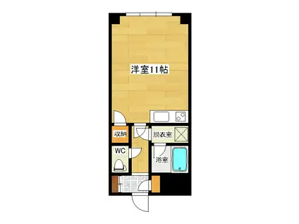 落合ビル(ワンルーム/4階)の間取り写真