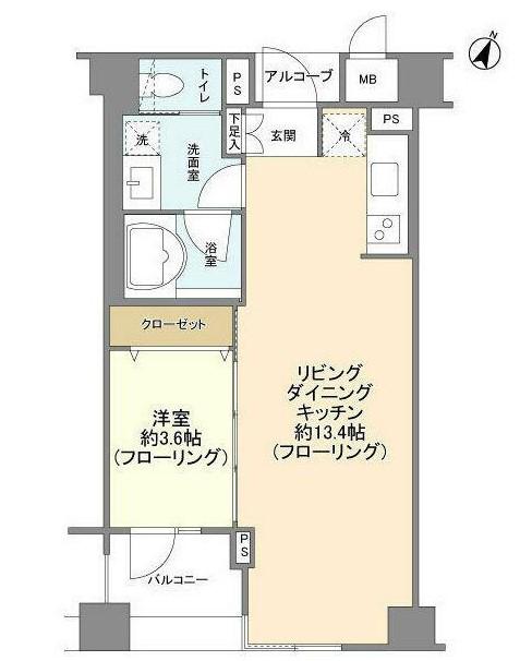 ダイナシティ三宿(1LDK/2階)の間取り写真