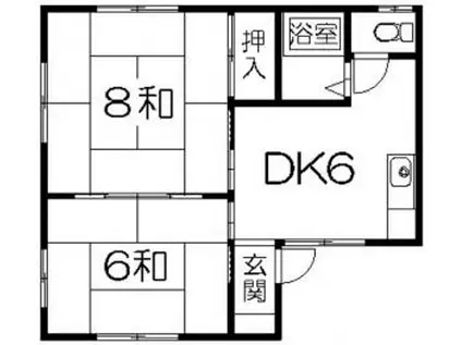 ネオハイツ(2DK/2階)の間取り写真