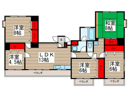 キャロット柏(5LDK/5階)の間取り写真