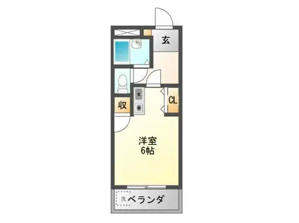 スタンドアップ藤井寺(1K/4階)の間取り写真