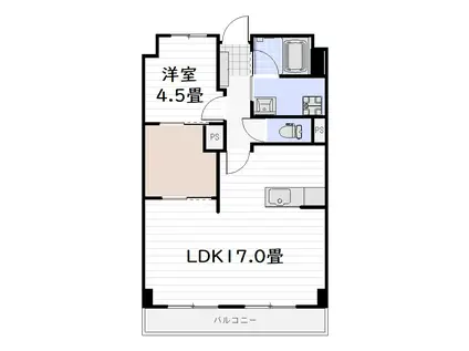 パレ・ソレイユ(1LDK/5階)の間取り写真