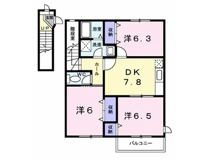 コスモワタナベ(3DK/2階)の間取り写真