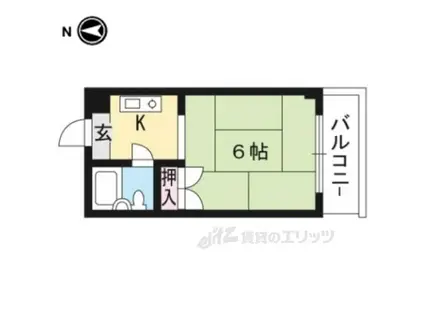 ラ・フォーレ上賀茂(1K/2階)の間取り写真