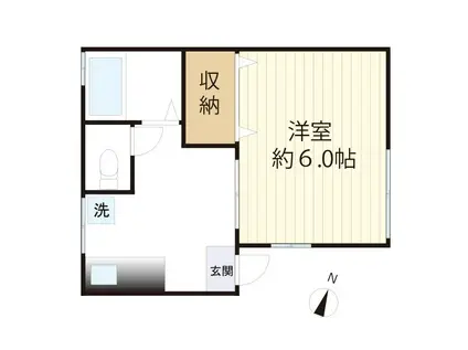 アパートメントノダメ(1K/1階)の間取り写真