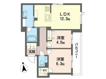 シャーメゾン丸井A(2LDK/3階)の間取り写真