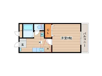サンシャイン小松島(1K/1階)の間取り写真