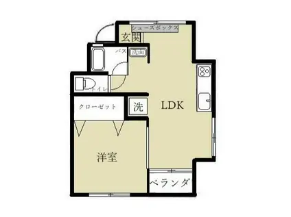 いずみマンション(1LDK/3階)の間取り写真