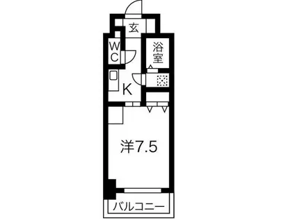 BLUE BEE桜川駅前(1K/5階)の間取り写真