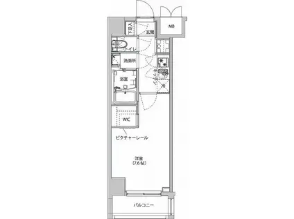 ハーモニーレジデンス東京イーストサイド(1K/4階)の間取り写真