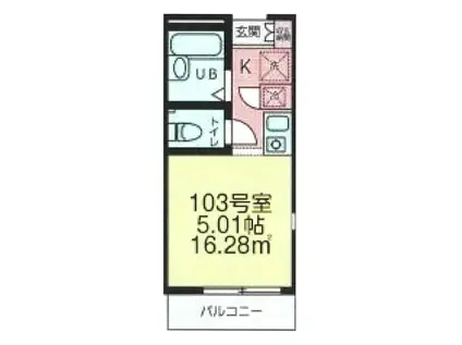 サンシーロ鶴見A(1K/1階)の間取り写真