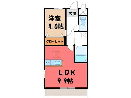 グランディールIII(1LDK/1階)の間取り写真