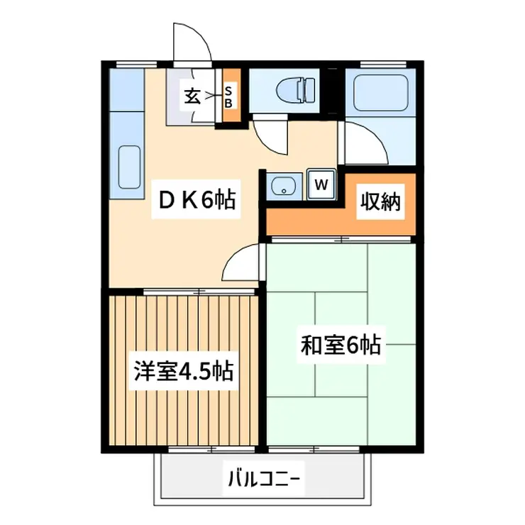 ハイツドリームB 2階階 間取り