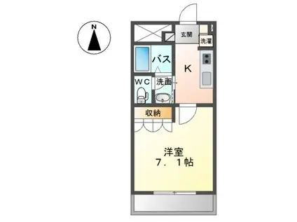 エーデルハイム(1K/1階)の間取り写真