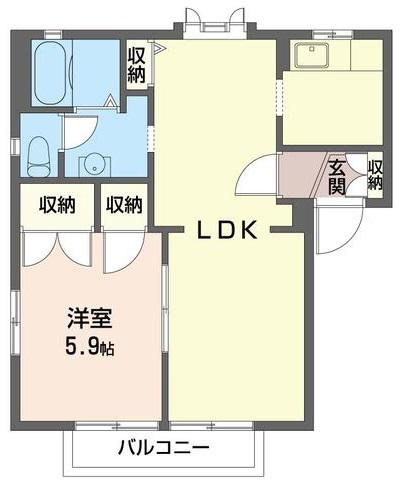 グランシャリオ(1LDK/1階)の間取り写真