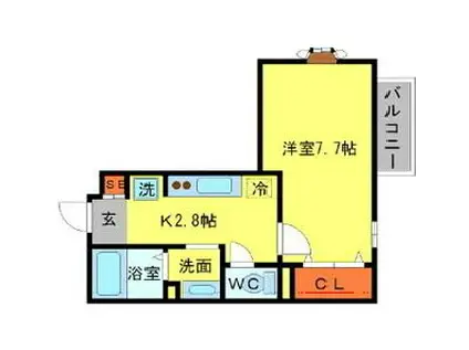 アゼリアコート(1K/2階)の間取り写真