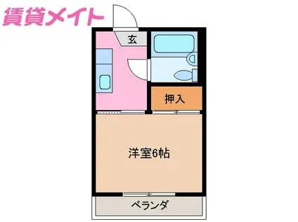 第一サニーコーポ(1K/2階)の間取り写真