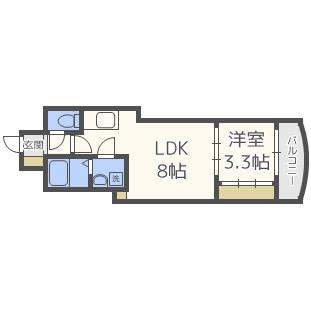 SERENITE谷町CROIX(1LDK/14階)の間取り写真