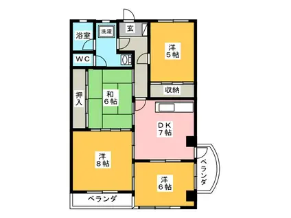 山内レジデンス(4DK/3階)の間取り写真