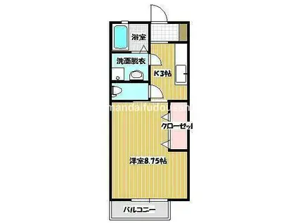 ティラーレ(1K/2階)の間取り写真