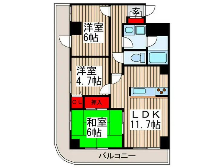 南浦和パインマンション 3階階 間取り