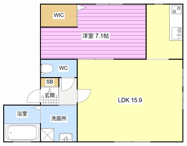 棒屋第四下池ハイツ(1LDK/1階)の間取り写真