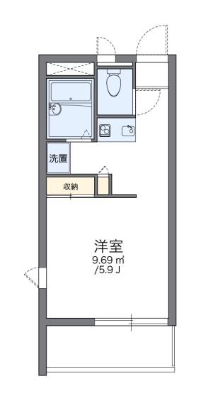 レオパレス熊野(ワンルーム/1階)の間取り写真
