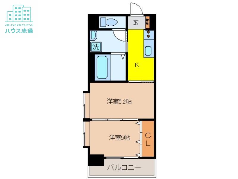 スカイコート西山(2K/10階)の間取り写真