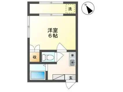 NSビル(1K/3階)の間取り写真