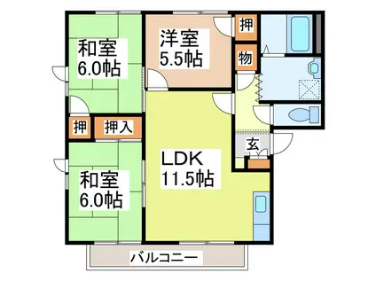 クレステージ・セピアIII(3LDK/2階)の間取り写真