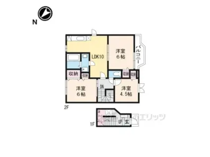 グラン エスト2(3LDK/2階)の間取り写真