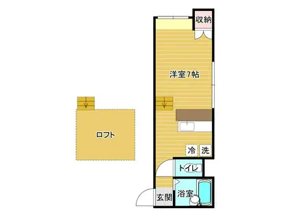 レスターテ四ッ屋(ワンルーム/1階)の間取り写真