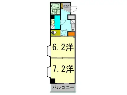 ロイヤルスミス(2K/6階)の間取り写真