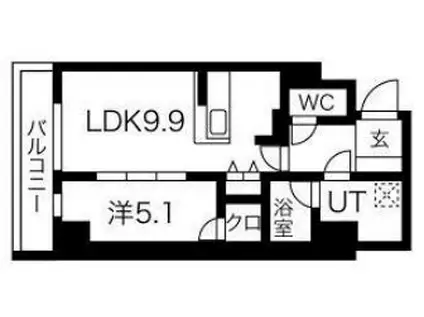 プレール・ドゥーク菊川(1LDK/4階)の間取り写真