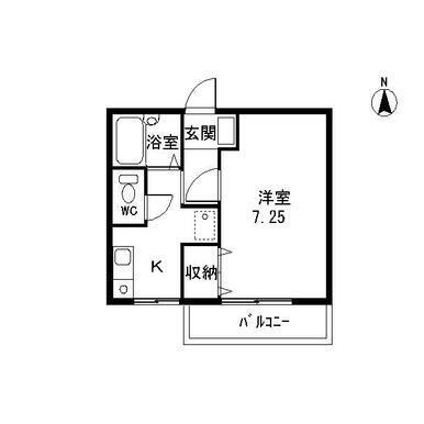 ファースト(1K/1階)の間取り写真