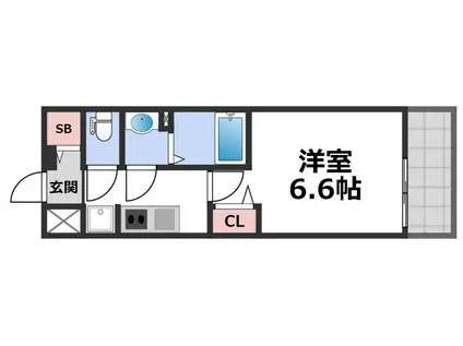 プレサンス大阪都島エレナード(1K/2階)の間取り写真