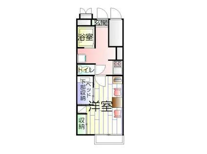 レオパレスPERSIMMON(1K/1階)の間取り写真