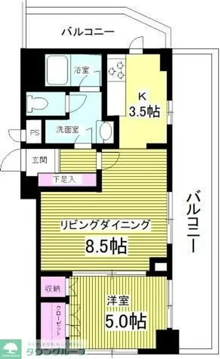パームス鷺宮 8階階 間取り
