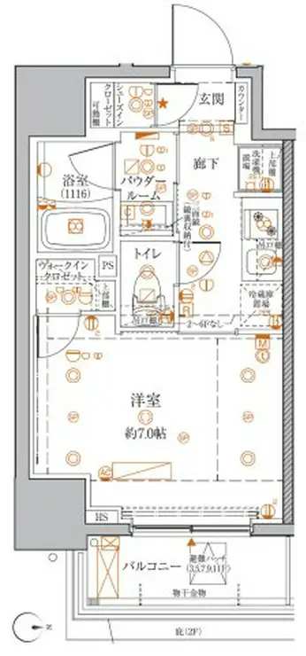 クレイシアIDZ王子マークプレイス 8階階 間取り