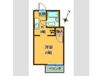 エステイトT・N(1K/2階)の間取り写真